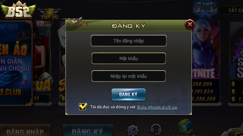 B52CLUB Việt Nam có gì đặc biệt cho game thủ? 4 Đăng ký đăng nhập B52CLUB